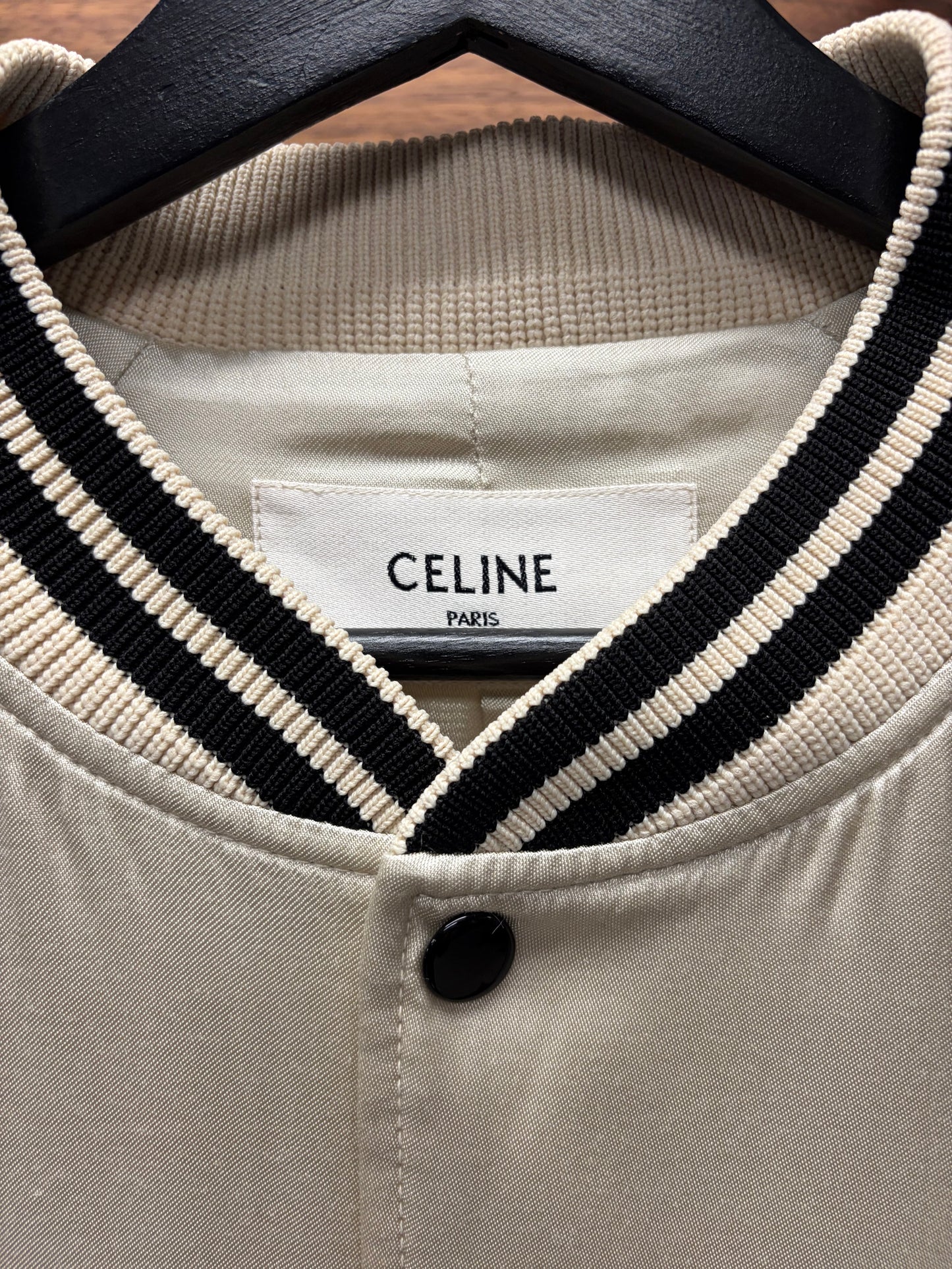 SS2020 Celine by Hedi Slimane ‘Nostalgia’ Silk Bomber Jacket