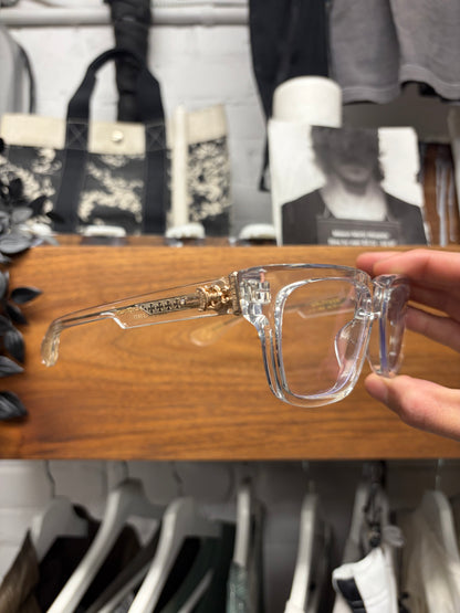 Chrome Hearts ‘Box Officer’ 18k Gold/Clear Frame Glasses