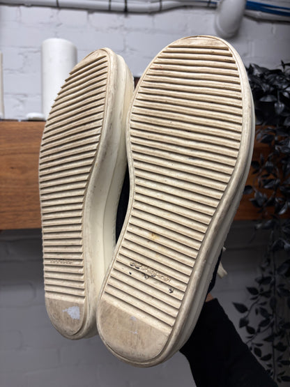 Rick Owens Raw Blue Denim ‘Ramones’ Low Top Sneakers