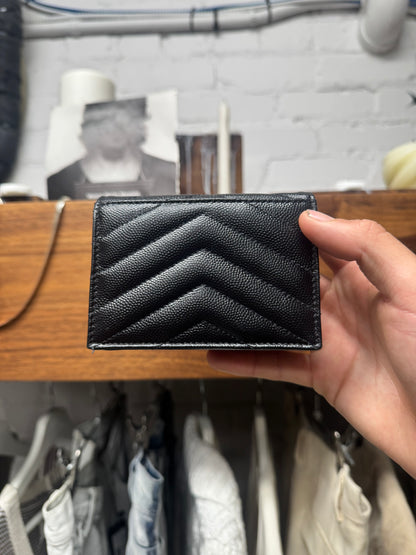 Saint Laurent ‘Cassandre’ Quilted Leather Cardholder/Wallet