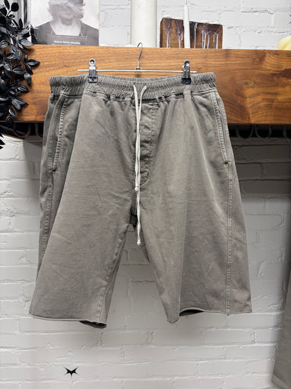 2022 Rick Owens Dust Brown Cotton Drawstring Shorts