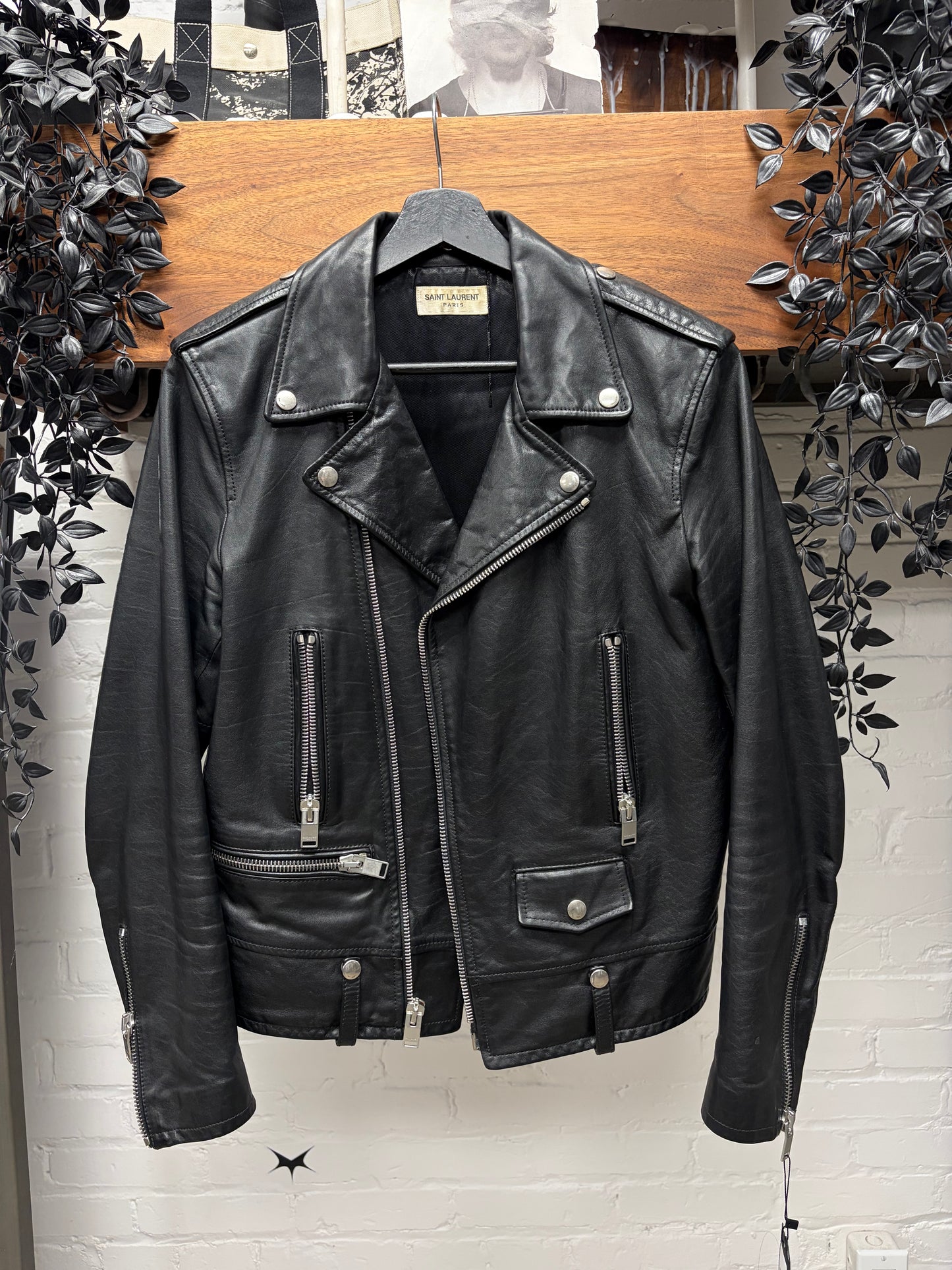 2016 Saint Laurent by Hedi Slimane ‘Black Chain’ ‘L-01’ Lambskin Leather Biker Jacket