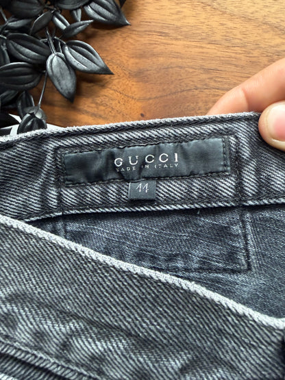 Gucci Faded Black ‘Jacron Striped Logo’ Skinny Jeans