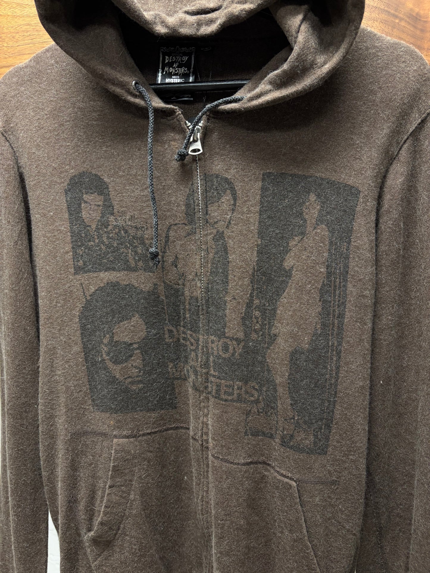 Hysteric Glamour ‘See no Evil’ Brown Graphic Zip-Up Hoodie