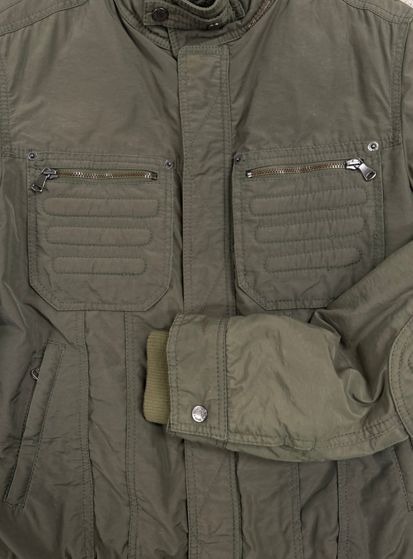 2000s Dolce & Gabbana Military Green Padded Cargo Jacket