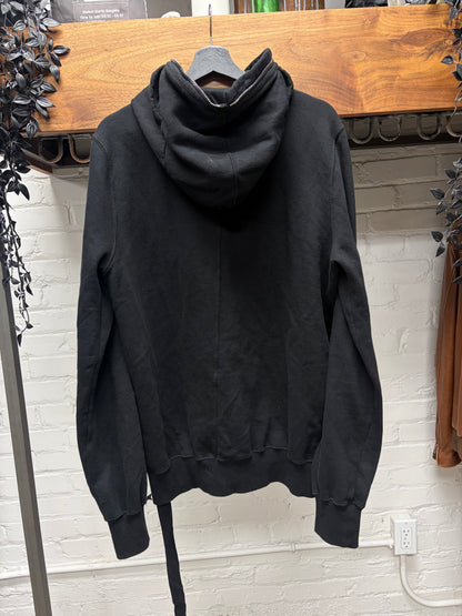 Rick Owens ‘Gimp’ Full Zip Eyelet Cutout Black Zip-Up Hoodie