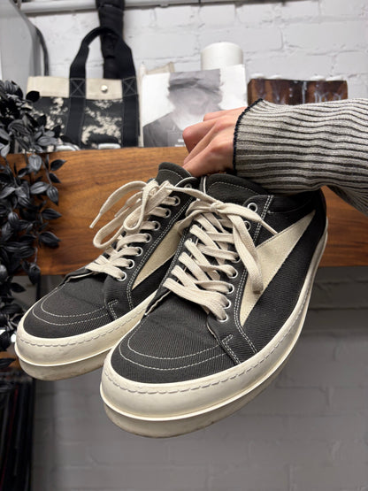 Rick Owens Black/Milk Canvas ‘Vans’ Low Top Sneakers