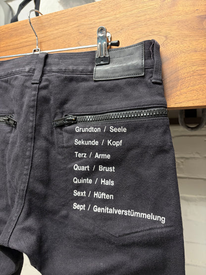 SS2015 Undercover ‘Psychocandy’ Text Print Grey Skinny Denim