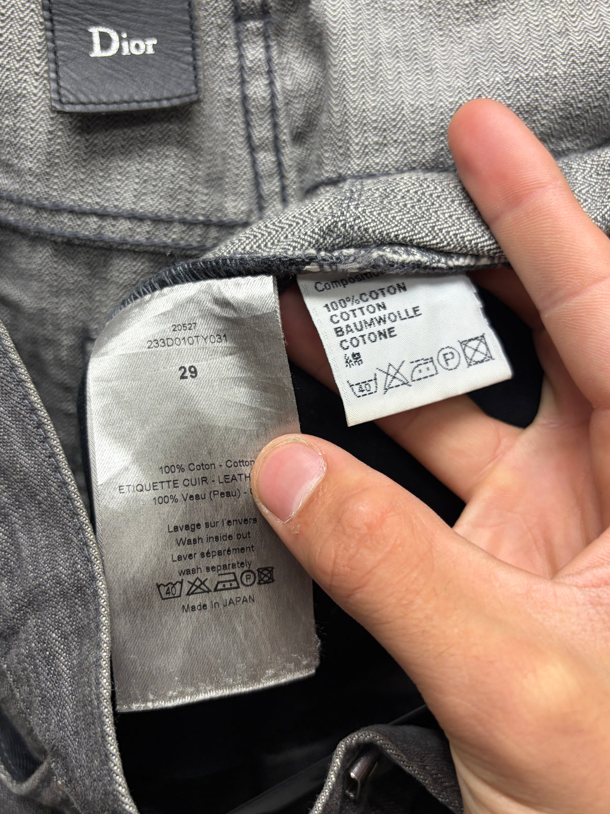 Dior Homme Dark Grey Skinny Jeans