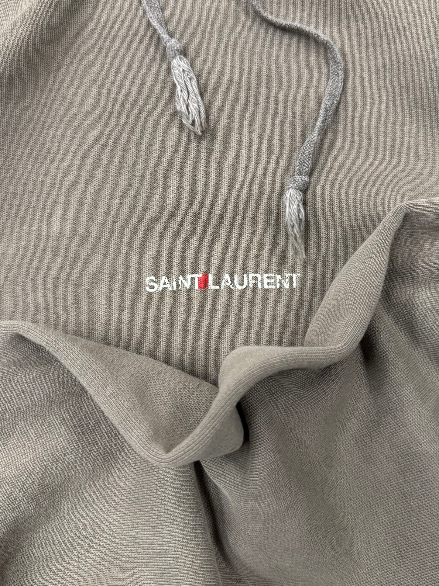 SS2018 Saint Laurent Distressed Brown ‘Box Logo’ Hoodie