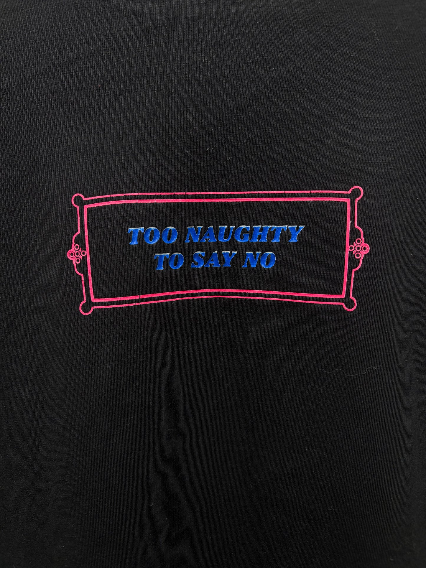 AW2021 Vetements ‘Too Naughty’ Oversized Black Slogan T-Shirt