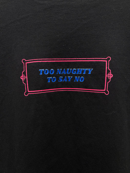 AW2021 Vetements ‘Too Naughty’ Oversized Black Slogan T-Shirt