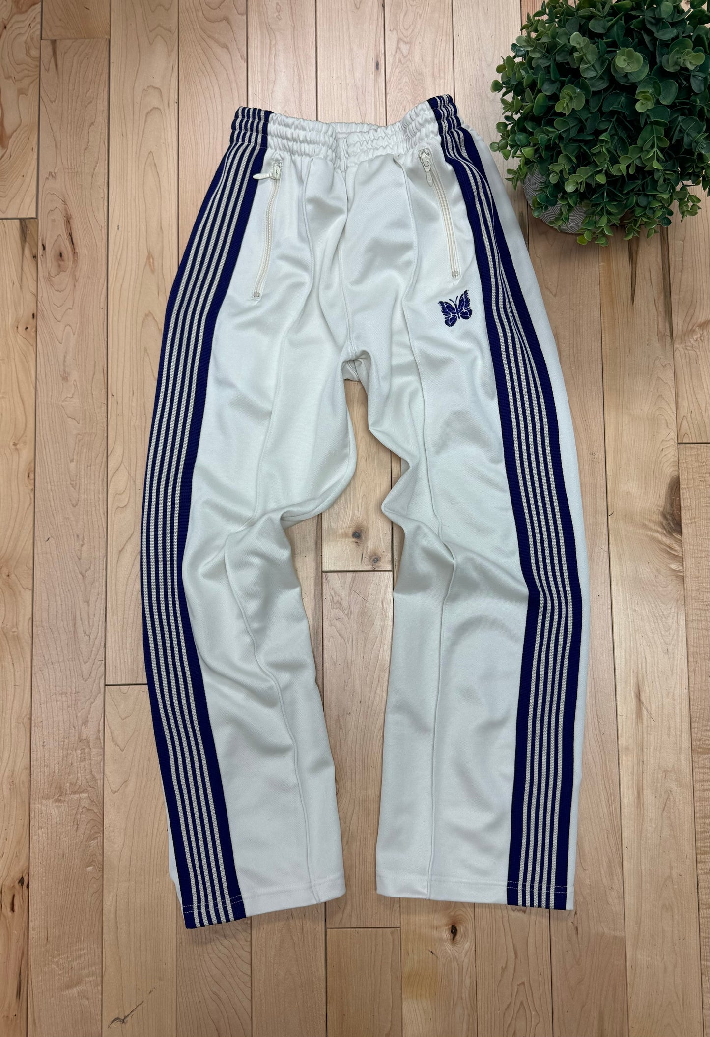 Needles Cream/Purple Striped Track Pants