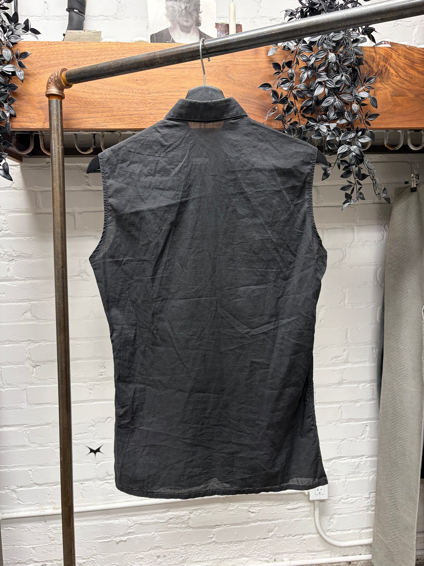 SS2002 Raf Simons ‘Woe Unto Those Who Spit on the Fear Generation’ Cutoff Button Up Shirt