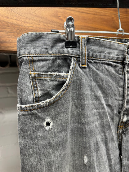 Dolce & Gabbana Mainline Distressed Grey Bootcut Denim