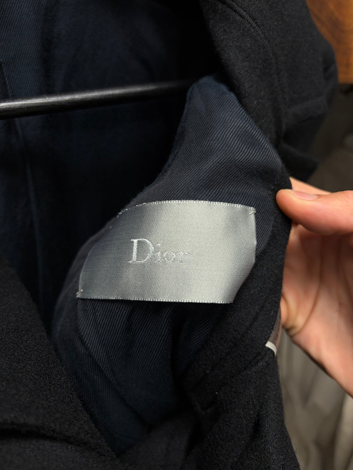AW2013 Dior Homme Cropped Black Wool Double Breasted Peacoat