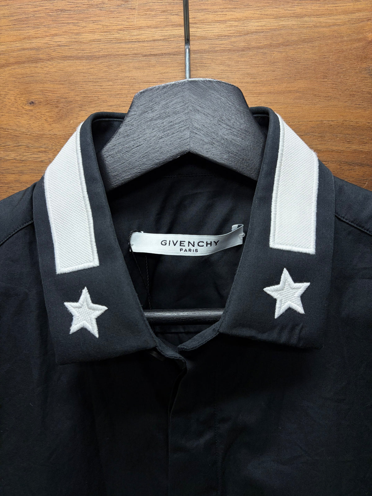 Givenchy by Ricardo Tisci 'Star Collar' Embroidered Black/White Button Up Shirt