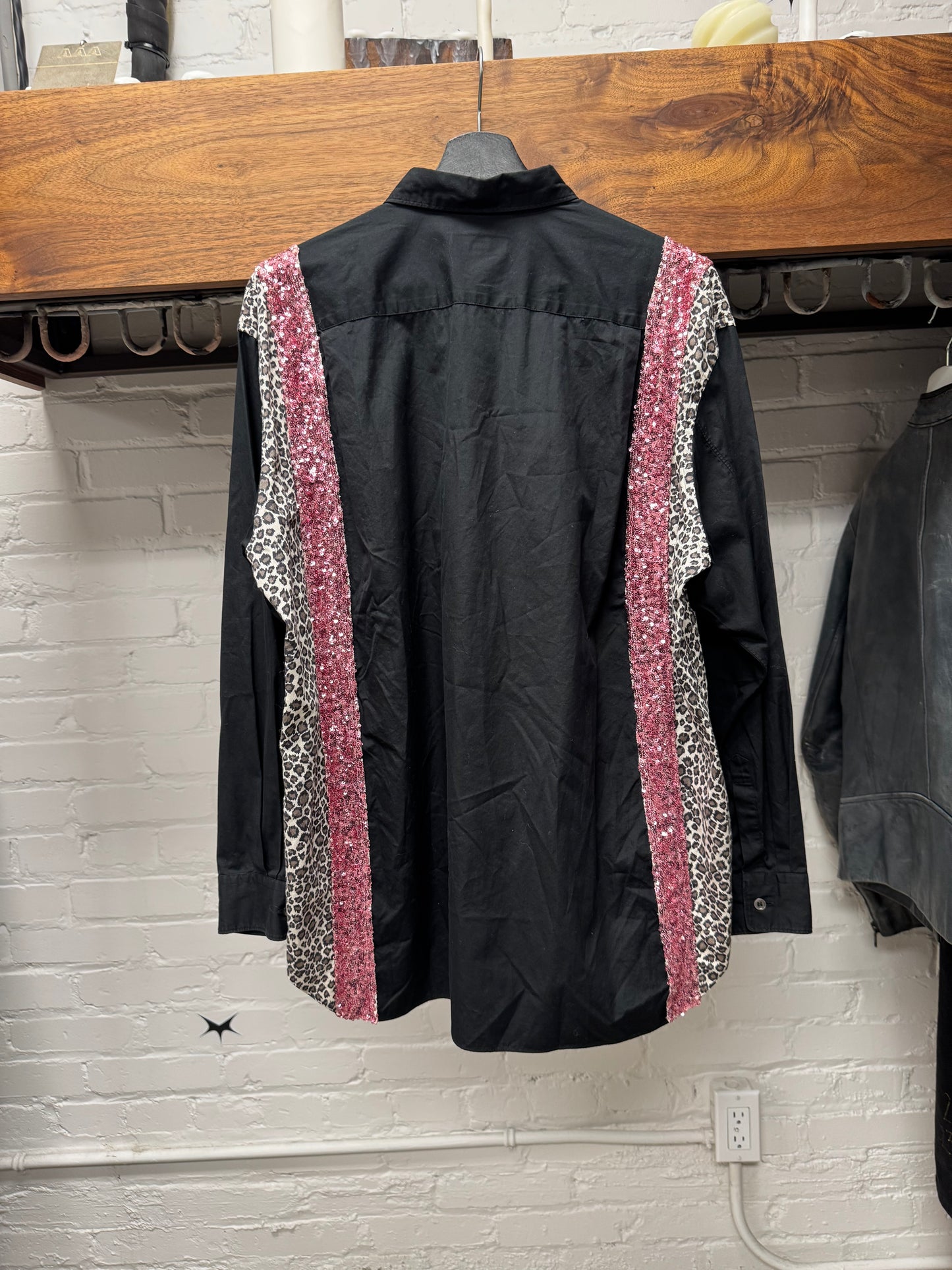 SS2017 Comme Des Garçons Homme Plus ‘Leopard/Pink Sequin’ Oversized Button Up Shirt