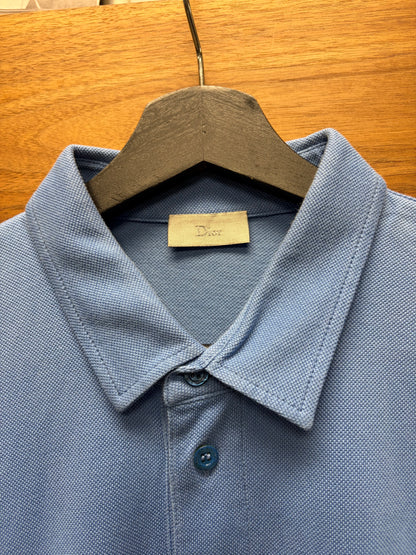 Dior Homme Embroidered ‘Bee Logo’ Carolina Blue Polo