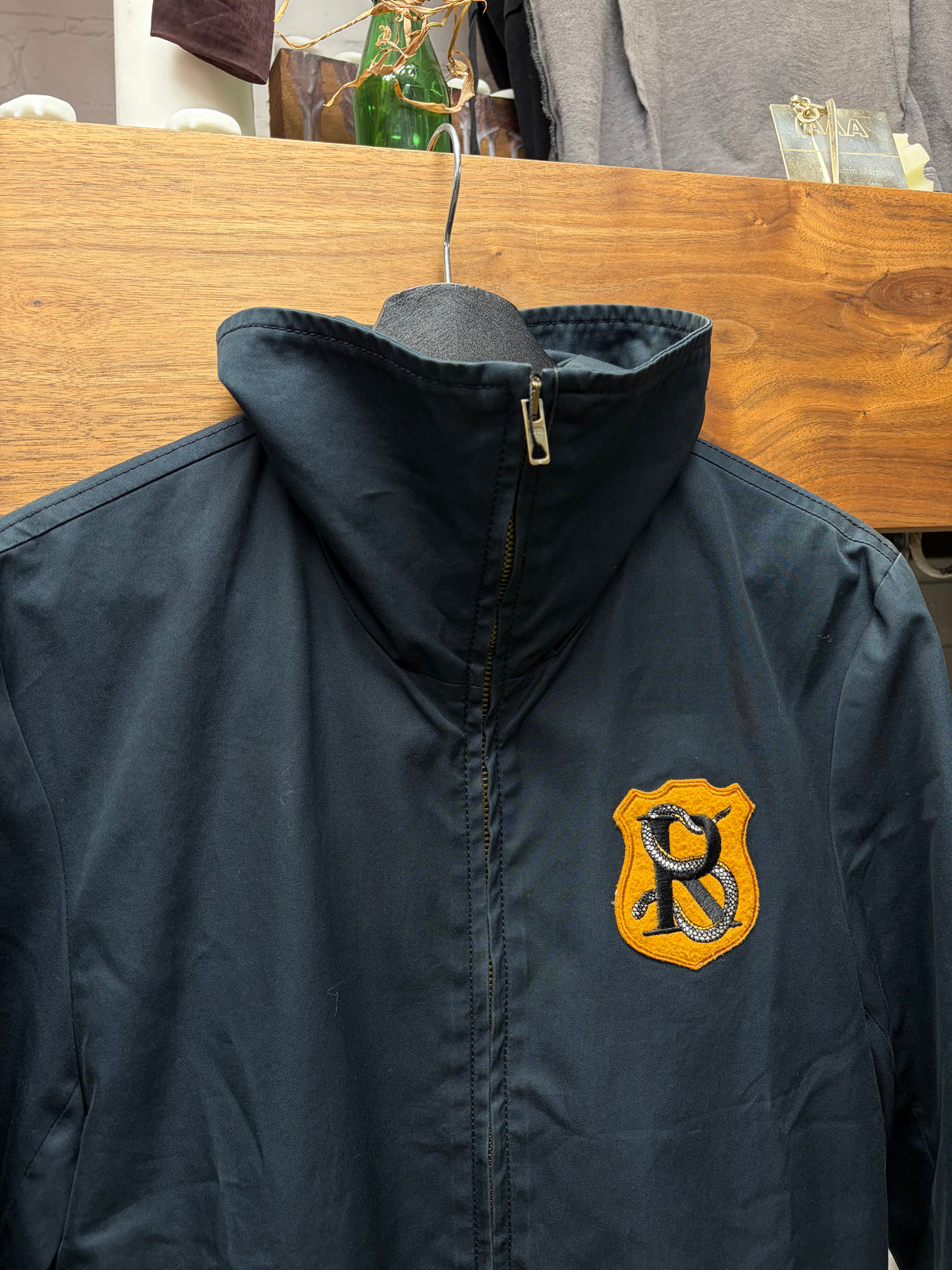 SS2010 Raf Simons Chenille Patch 'RS Crest Logo' Blue/Yellow Vintage Inspired Jacket