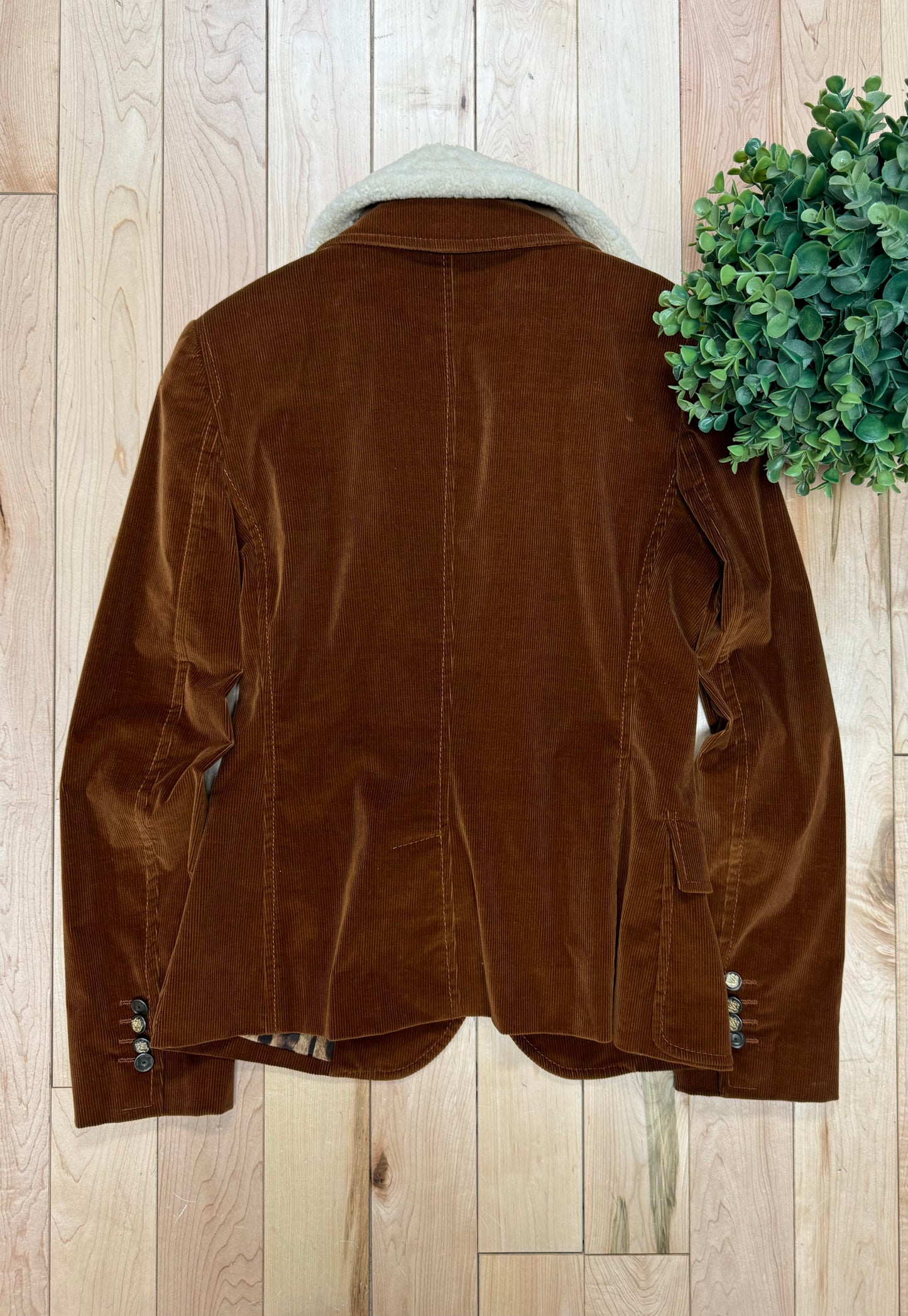 2000s Dolce & Gabbana Mainline Corduroy Shearling Lined Blazer