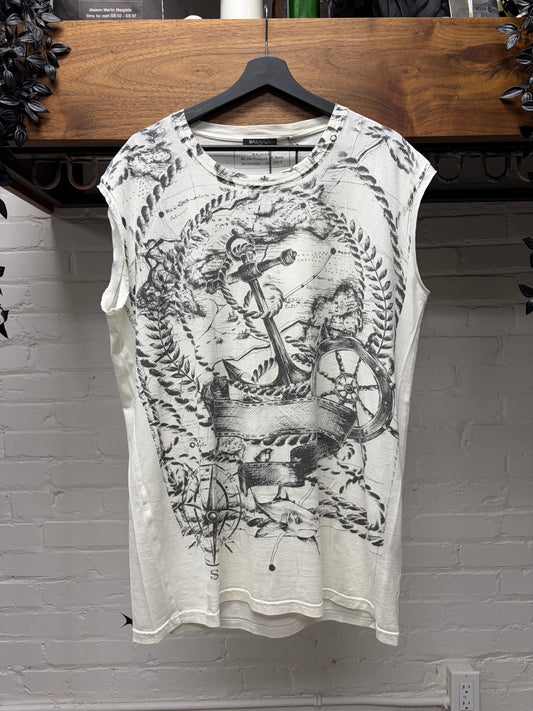 SS2014 Balmain 'Sailing Expedition'
White Sleeveless Tank Top