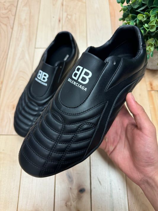 Balenciaga ‘Zen’ Black Leather Low Top Soccer Sneakers