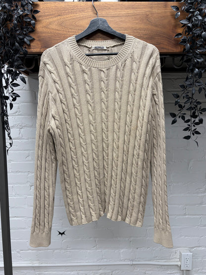 Aura Lee Brown Wool Cable Knit Sweater