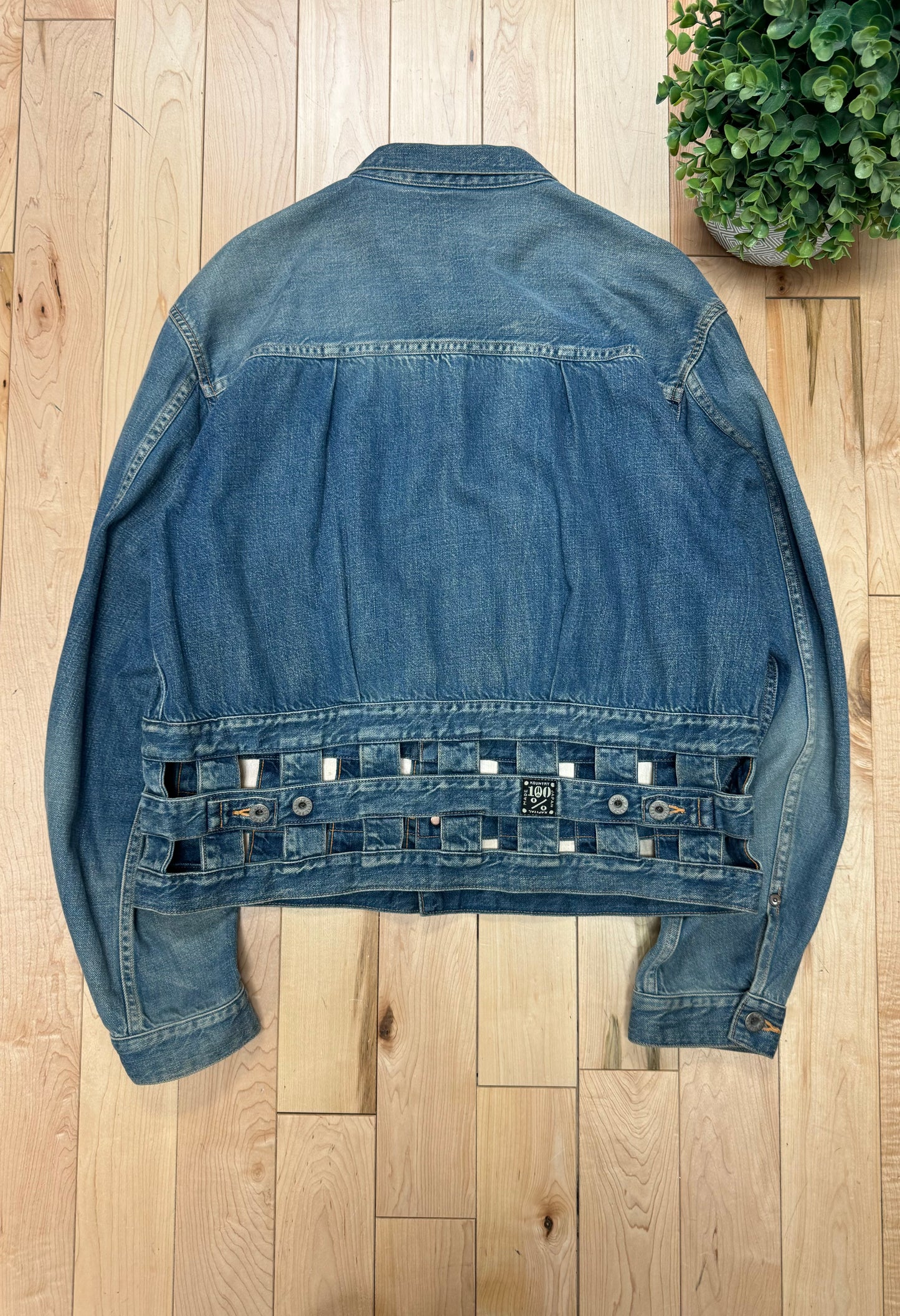 Kapital ‘Windowpane’ Washed Blue Denim Work Jacket