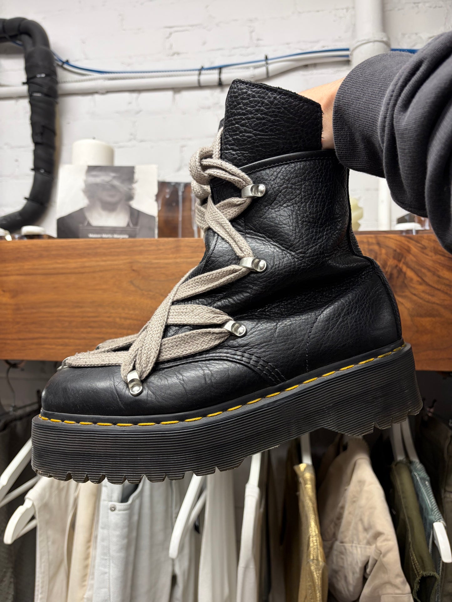 Rick Owens x Doc Martens 1460 Pentagram ‘Jumbo Lace’ Leather Boots