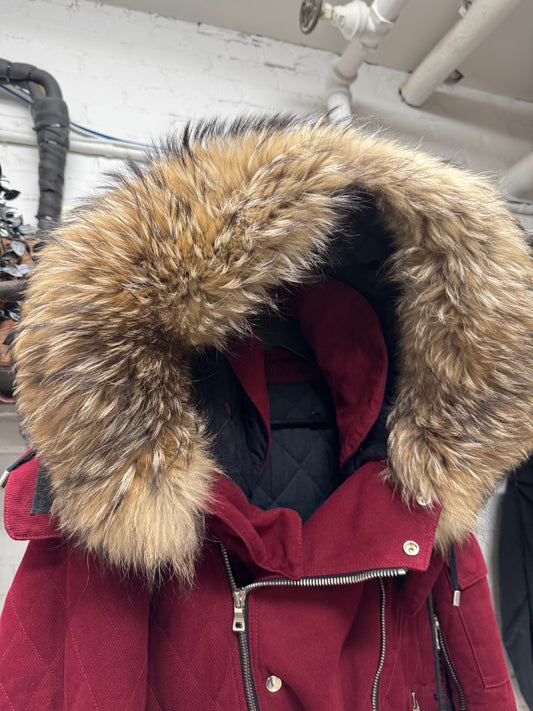 AW2012 Balmain by Olivier Rousteig Racoon Fur Hooded Jacket