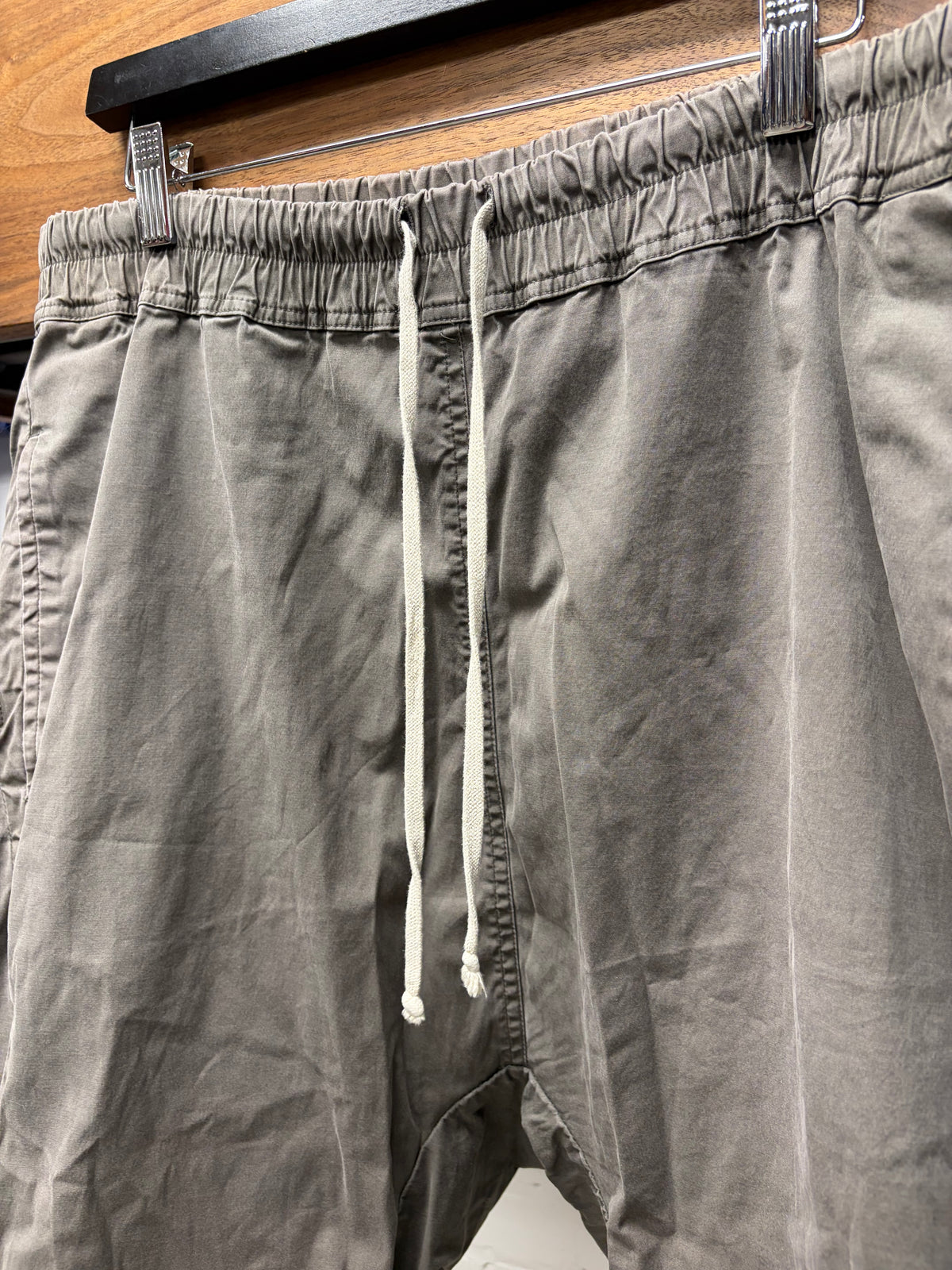 SS2015 Rick Owens ‘Faun’ Dust ‘Basket Swinger’ Drop Crotch Shorts