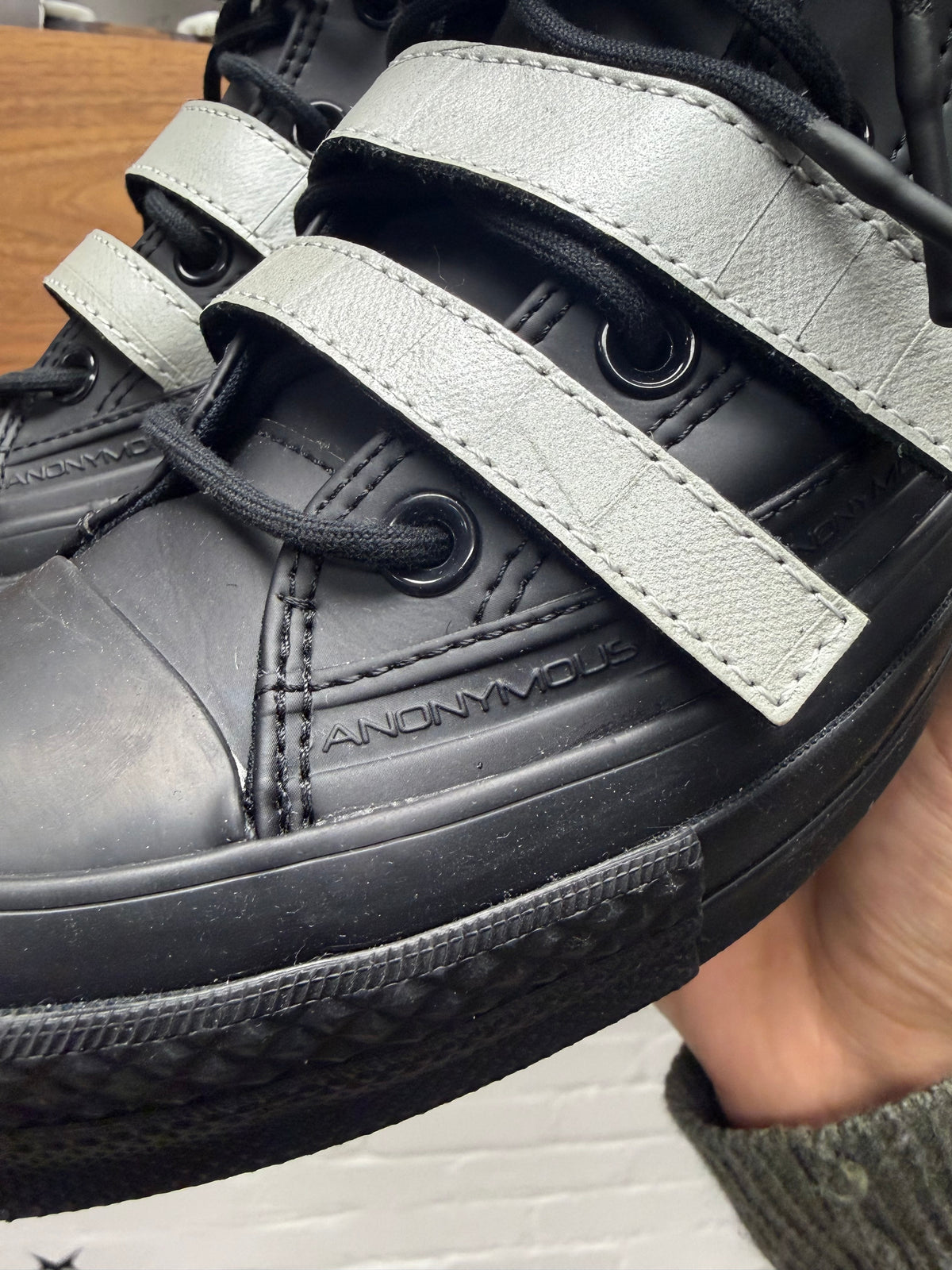 2026 Anonymous Club x Converse ‘Chuck 70’ Strapped Black/Steel Grey Leather High Top Sneakers