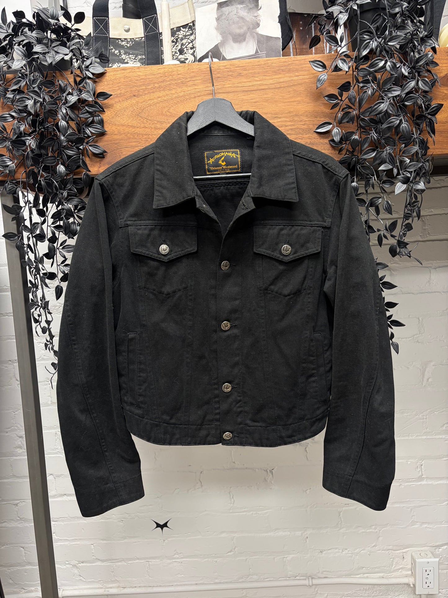 Vivienne Westwood ‘Angelomania’ Cropped Black Denim Trucker Jacket