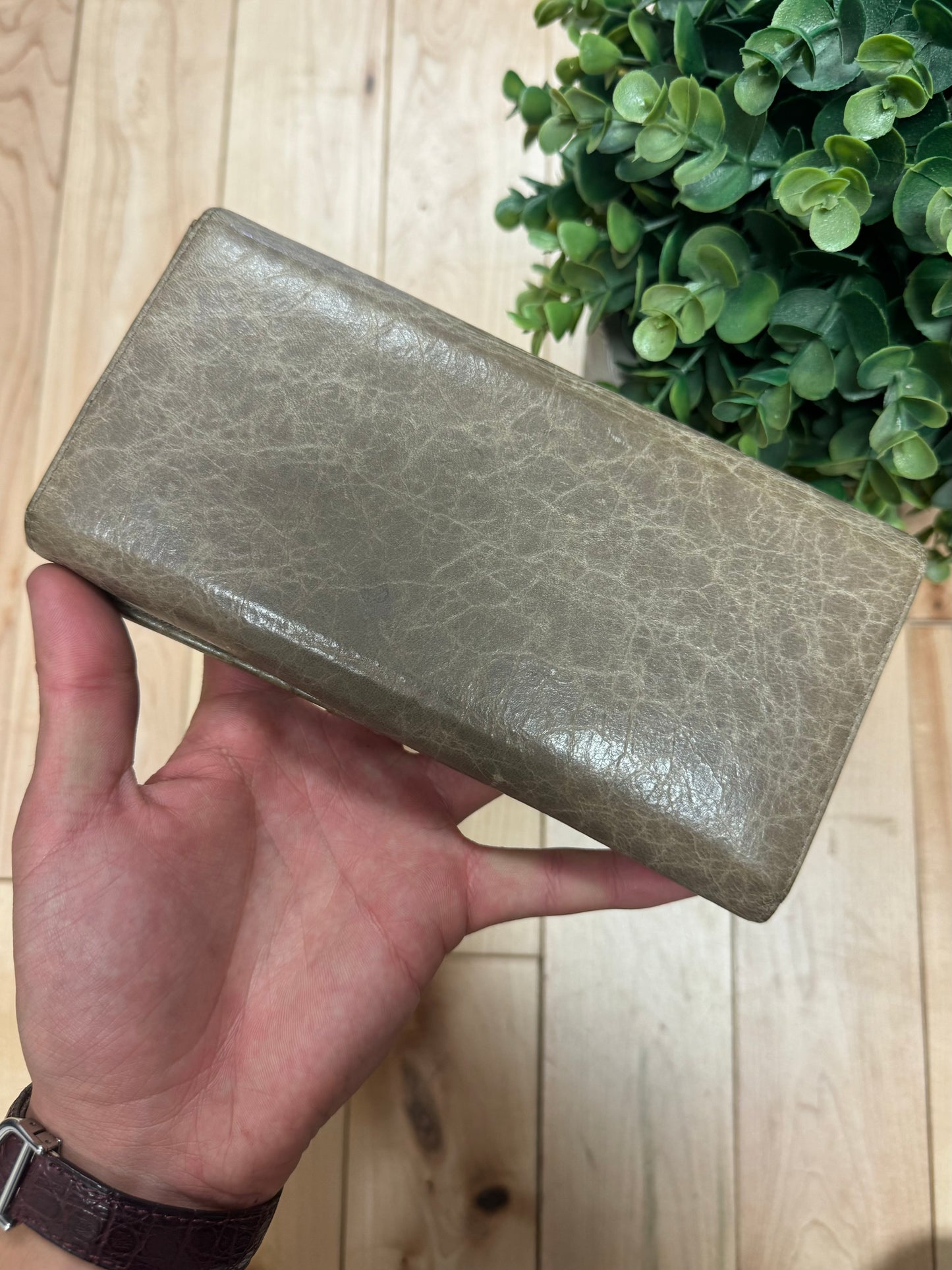 Balenciaga ‘City’ Brown Calfskin Leather Wallet