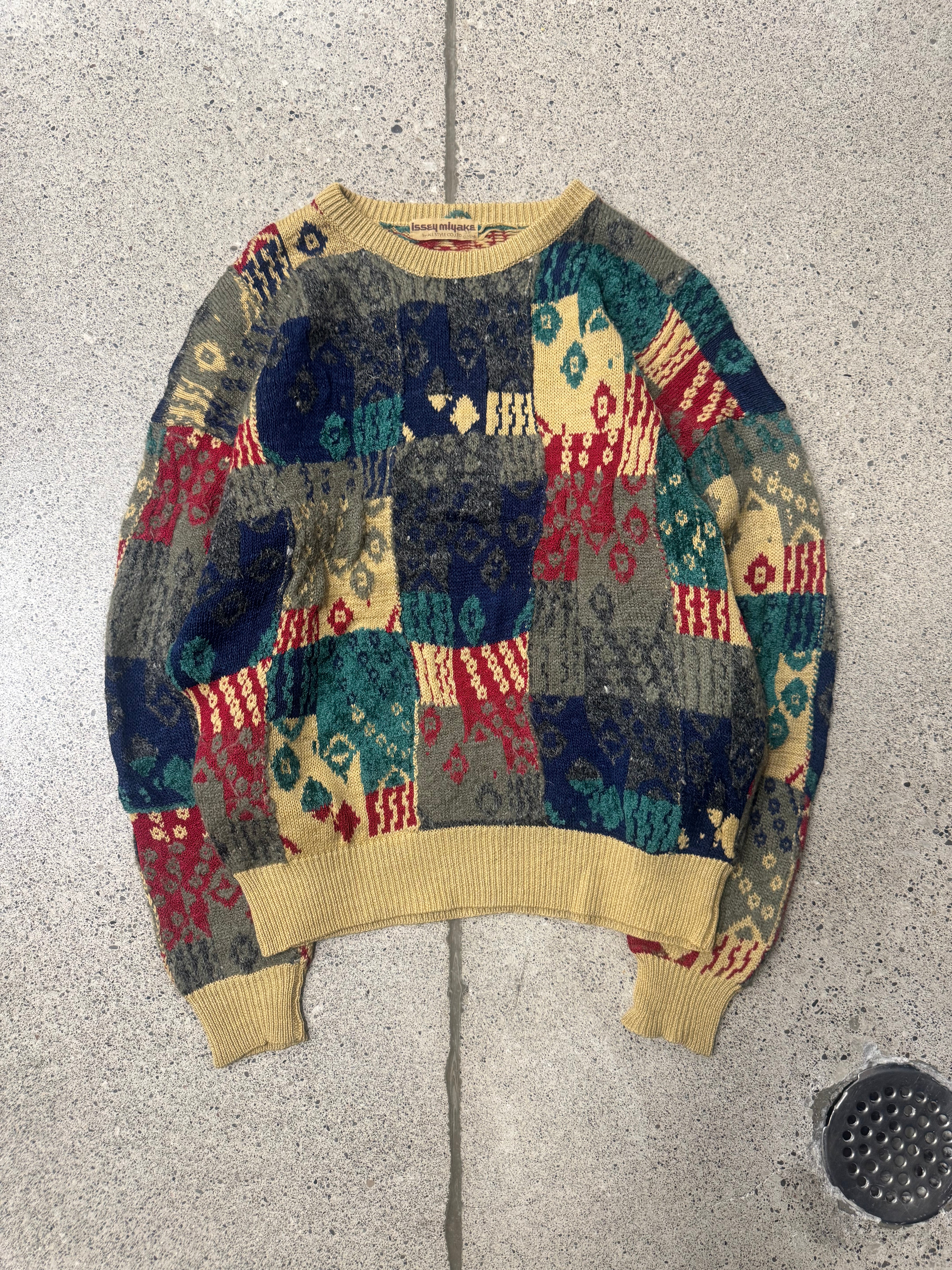 Vintage 1980s Issey Miyake Patterned Knit Sweatshirt – Alex