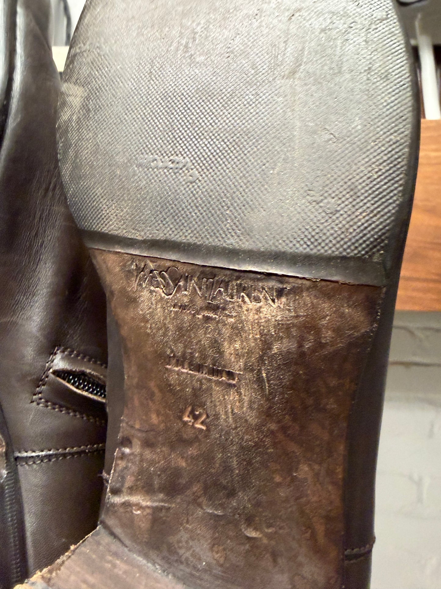 Yves Saint Laurent Rive Gauche by Tom Ford ‘Jonny’ Cuban Heel Leather Boots