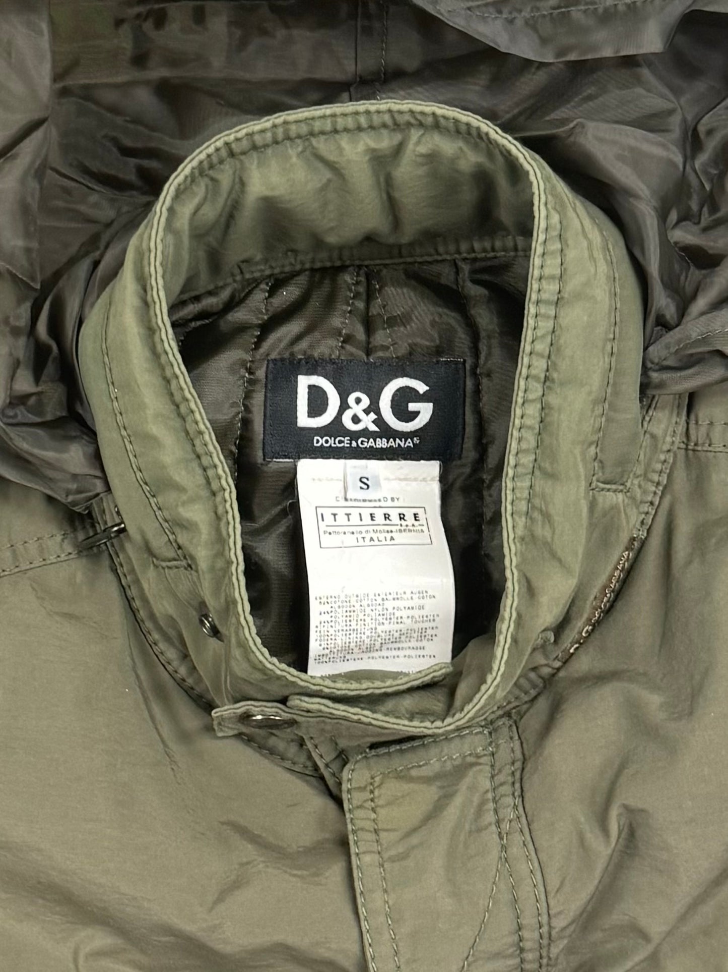 2000s Dolce & Gabbana Military Green Padded Cargo Jacket