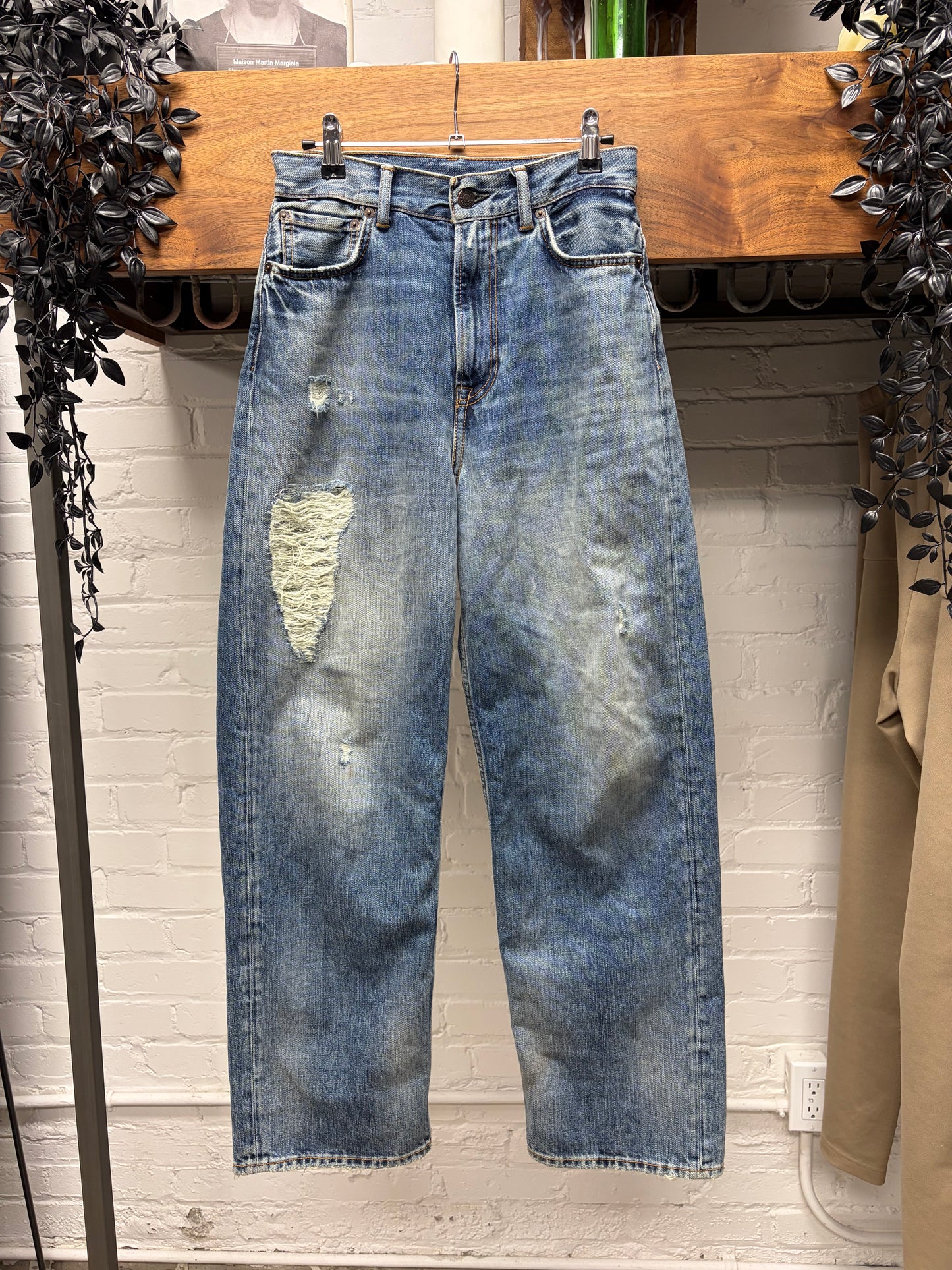 Acne Studios ‘1993’ Mid Torn Blue Washed Bootcut Denim
