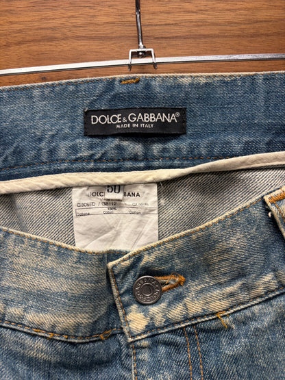 Dolce & Gabbana Distressed Dirt Washed Blue Jeans