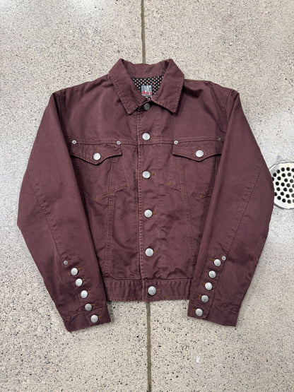 Vintage 80s Jean Paul Gaultier ‘Oxblood’ Red Denim Jacket