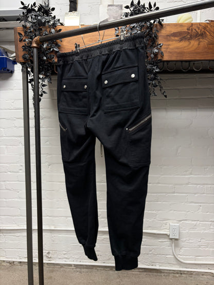 AW2020 Rick Owens ‘Performa’ Black Cotton Cargo Joggers