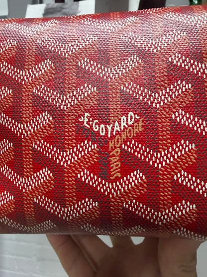 Goyard ‘Boeing 25’ Red Monogram Canvas Bag with Silver Hardware
