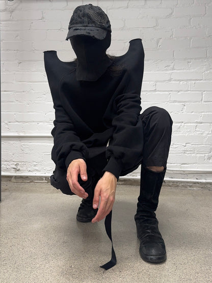 SS2024 Rick Owens ‘Lido’ Tec Shoulder ‘Padoga’ Horned Sweatshirt