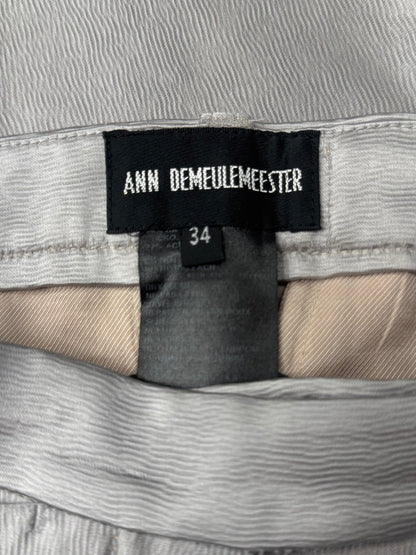 Ann Demeulemeester Glossy Silver Cropped Pants