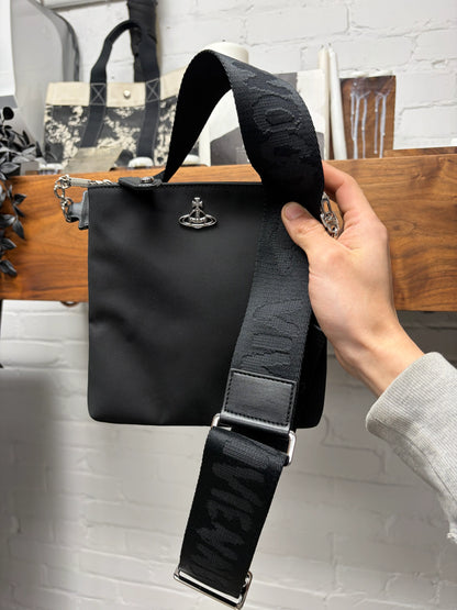 Vivienne Westwood ‘Orb Logo’ Black Nylon Crossbody Bag