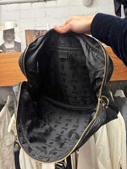 Gucci ‘Guccissima’ Embossed Monogram Black Leather Business Bag