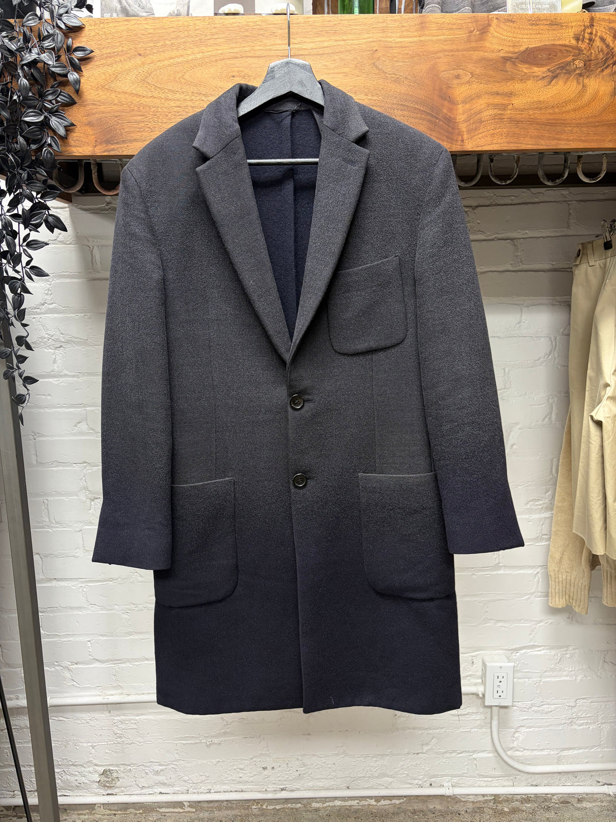 2014 Balenciaga Grey Gradient Fade Wool Coat