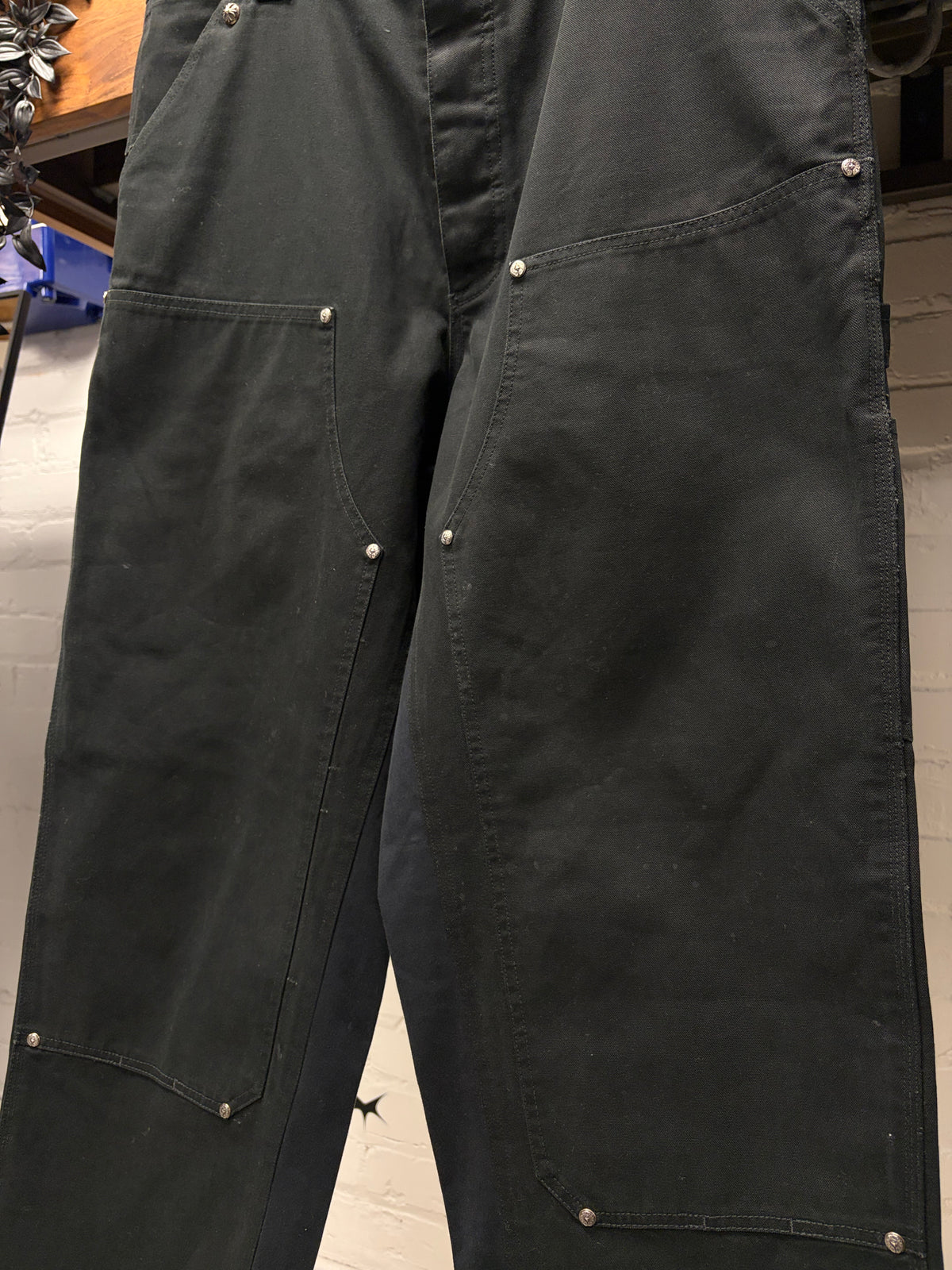 Chrome Hearts Double Knee Black .925 Silver Hardware Carpenter Denim