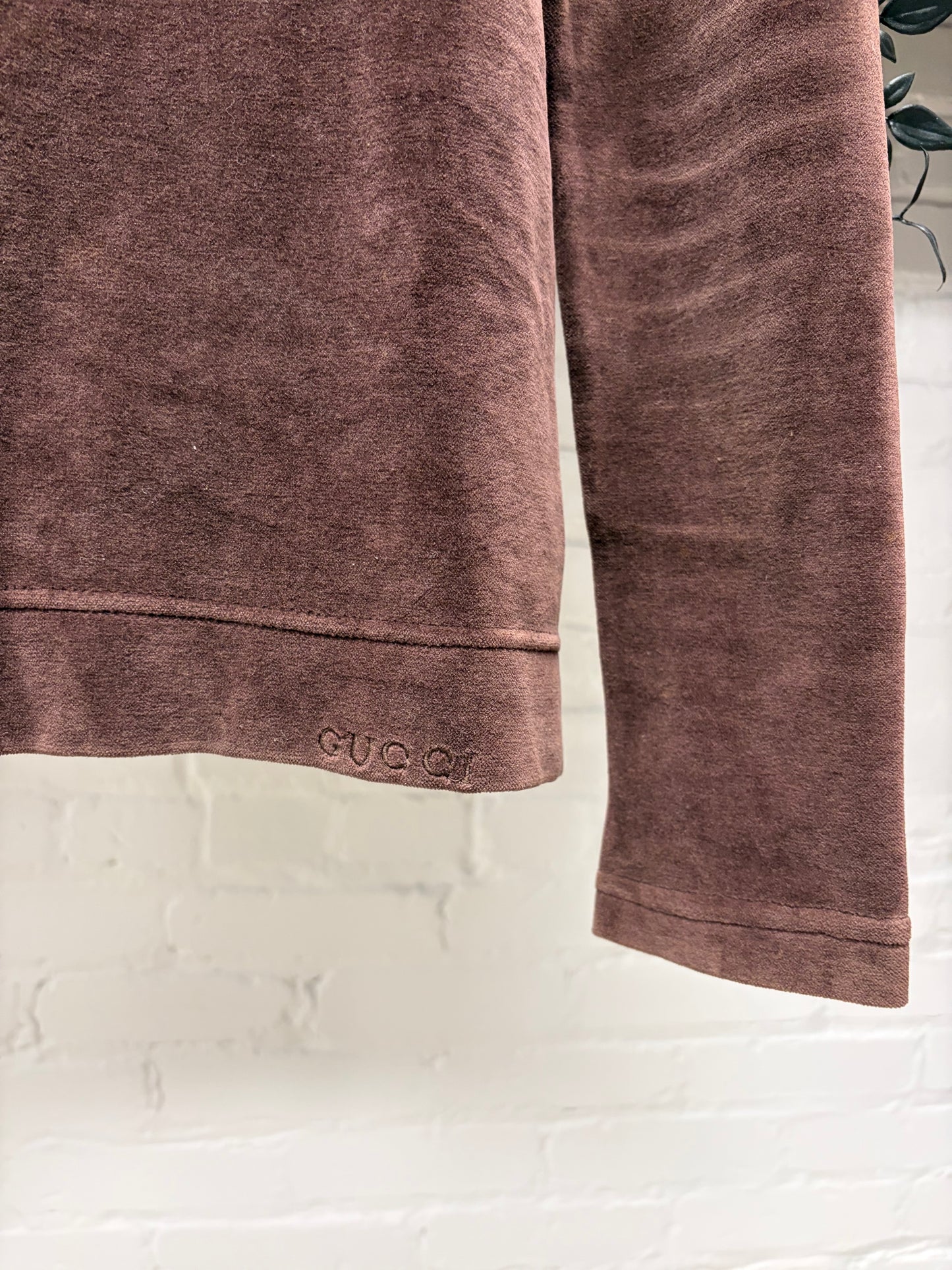 Gucci by Tom Ford Velour Brown Turtleneck Sweater